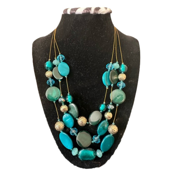 Bead Costume Jewelry 3-Strand Necklace - Picture 1 of 5